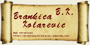 Brankica Kolarević vizit kartica